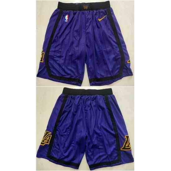 Men Los Angeles Lakers Purple Shorts Run Small->->