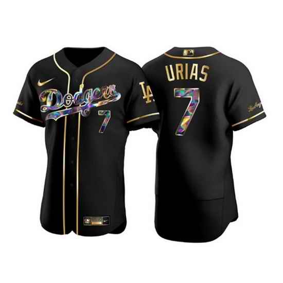 Men Los Angeles Dodgers #7 Julio Urias Black Golden Flex Base Stitched jersey->los angeles dodgers->MLB Jersey