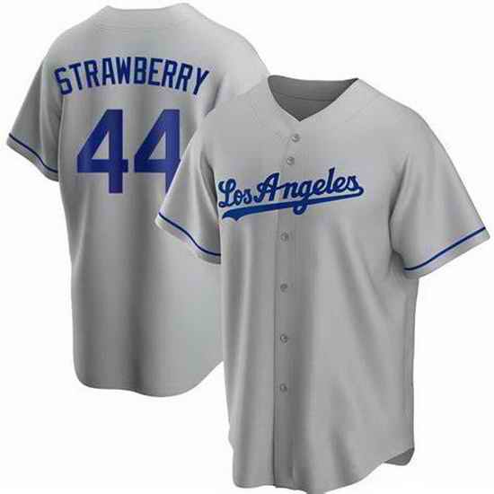 Men Nike Los Angeles Dodgers Darryl Strawberry #44 Gray Cool Base Stitched MLB Jersey->los angeles dodgers->MLB Jersey