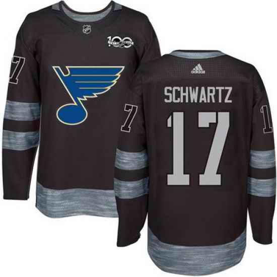 Blues #17 Jaden Schwartz Black 1917 2017 100th Anniversary Stitched NHL Jersey->st.louis blues->NHL Jersey