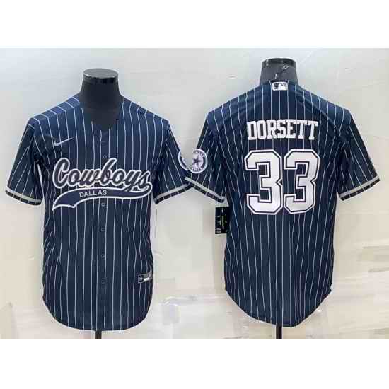 Men Dallas Cowboys #33 Tony Dorsett Navy With Patch Cool Base Stitched Baseball Jersey->dallas cowboys->NFL Jersey
