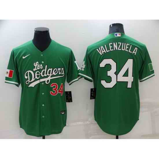 Men Los Angeles Dodgers #34 Toro Valenzuela Green Stitched Baseball jersey->los angeles dodgers->MLB Jersey