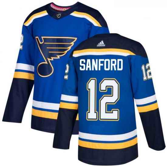 Youth Adidas St Louis Blues #12 Zach Sanford Authentic Royal Blue Home NHL Jersey->youth nhl jersey->Youth Jersey