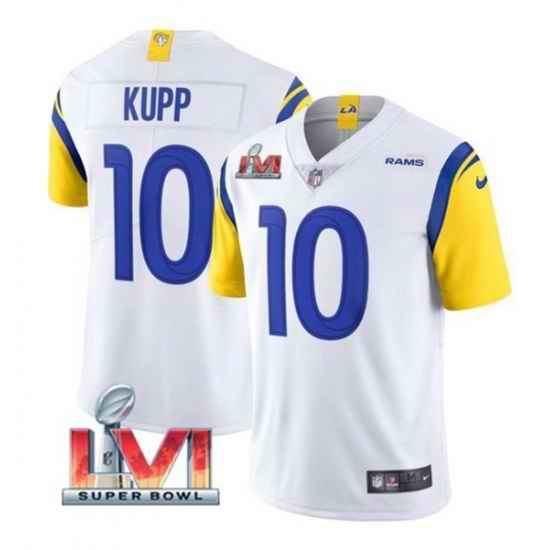 Nike Los Angeles Rams #10 Cooper Kupp White 2022 Super Bowl LVI Vapor Limited Jersey->los angeles rams->NFL Jersey