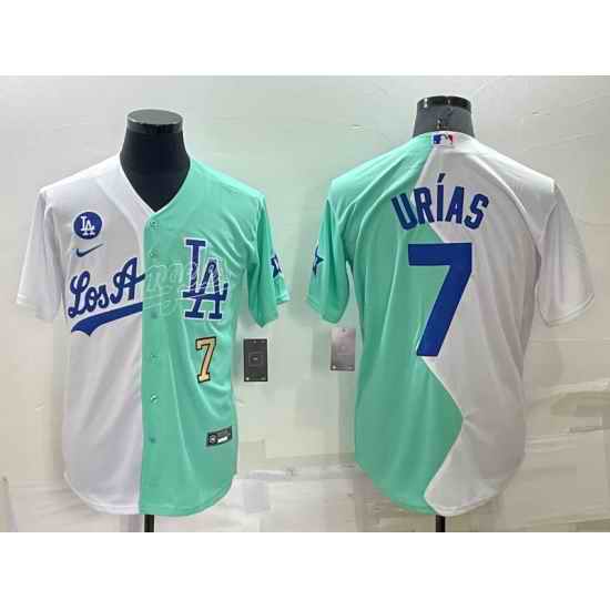 Men Los Angeles Dodgers #7 Julio Ur EDas 2022 All Star White Green Cool Base Stitched Jersey->los angeles dodgers->MLB Jersey