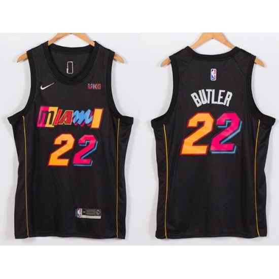 Men Nike Miami Heat #22 Jimmy Butler NBA Swingman 2021 New City Edition Jersey->brooklyn nets->NBA Jersey