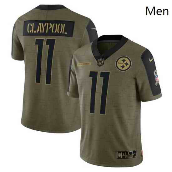 Men's Pittsburgh Steelers Chase Claypool Nike Olive 2021 Salute To Service Limited Player Jersey->philadelphia eagles->NFL Jersey