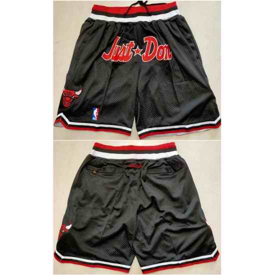 Men Chicago Bulls Black Mitchell Ness Shorts Run Small->->