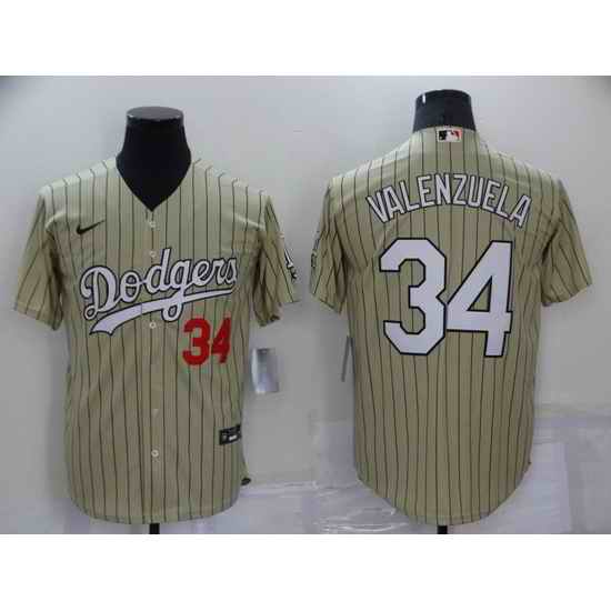 Men Los Angeles Dodgers #34 Toro Valenzuela Cream Cool Base Stitched jersey->los angeles dodgers->MLB Jersey