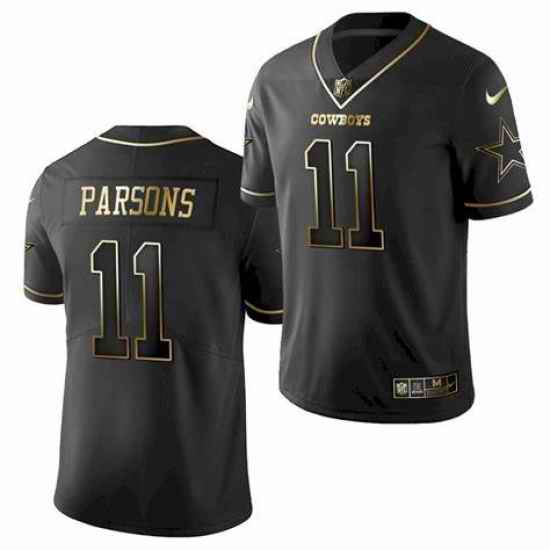 Men Dallas Cowboys #11 Micah Parsons Jersey Black Golden Limited Jersey->kansas city chiefs->NFL Jersey