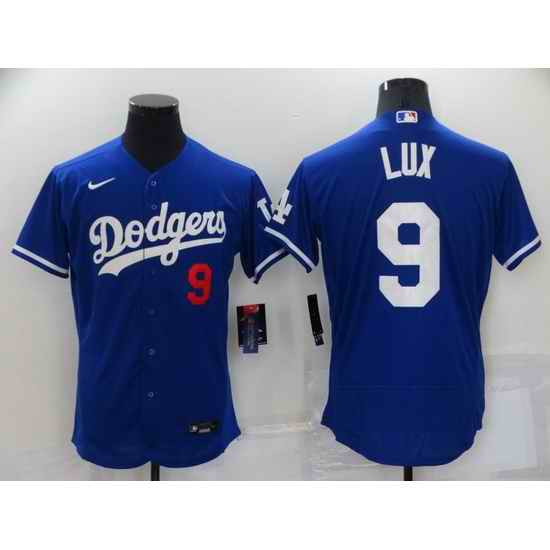 Men Los Angeles Dodgers #9 Gavin Lux Royal Flex Base Stitched jersey->los angeles dodgers->MLB Jersey