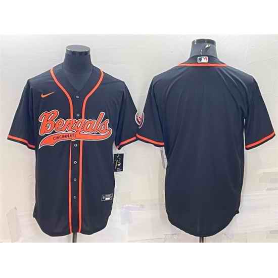 Men Cincinnati Bengals Blank Black With Patch Cool Base Stitched Baseball Jersey->atlanta falcons->NFL Jersey