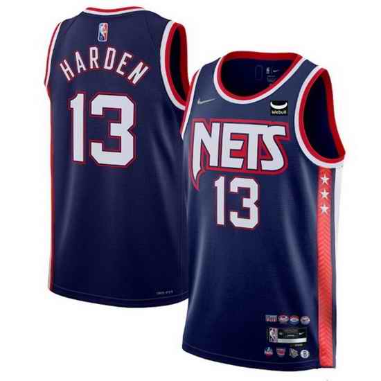 Men's Brooklyn Nets #13 James Harden 2021 #22 Navy Swingman City Edition 75th Anniversary Stitched Basketball Jersey->chicago bulls->NBA Jersey