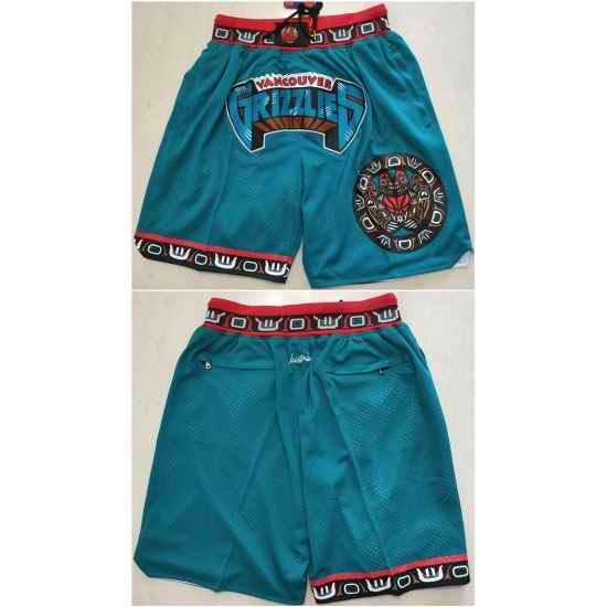 Men Memphis Grizzlies Teal Shorts Run Small->->