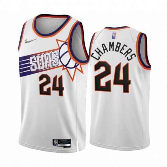 Men's Phoenix Suns #24 Tom Chambers 2022-23 White 75th Anniversary Association Edition Stitched Jersey->boston bruins->NHL Jersey