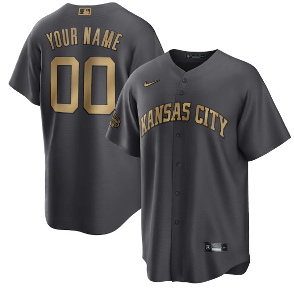 Men's Kansas City Royals Active Player Custom Charcoal 2022 All-Star Cool Base Stitched Baseball Jersey->houston astros->MLB Jersey