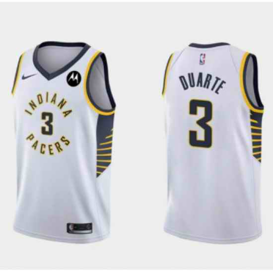 Men Indiana Pacers #3 Chris Duarte White Association Edition Swingman Stitched Jersey->houston rockets->NBA Jersey
