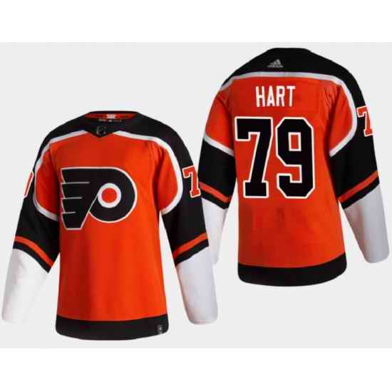 Men Philadelphia Flyers #79 Carter Hart 2021 Orange Reverse Retro Stitched Jersey->pittsburgh penguins->NHL Jersey