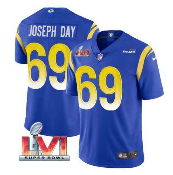 Nike Rams #69 Sebastian Joseph Day Royal 2022 Super Bowl LVI Vapor Limited Jersey->los angeles rams->NFL Jersey
