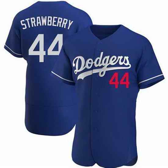 Men Nike Los Angeles Dodgers Darryl Strawberry #44 Blue Flex Base Stitched MLB Jersey->los angeles dodgers->MLB Jersey