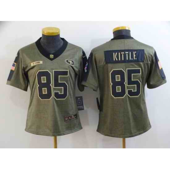 Women's San Francisco 49ers #85 George Kittle Nike Olive 2021 Salute To Service Limited Player Jersey->arizona cardinals->NFL Jersey