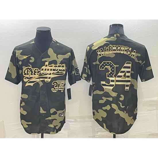 Men Los Angeles Dodgers #34 Toro Valenzuela Olive Cool Base Stitched Baseball Jersey->los angeles dodgers->MLB Jersey