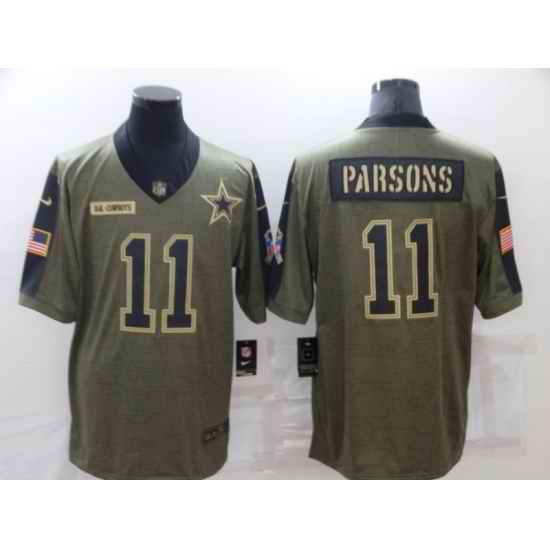 Men's Dallas Cowboys #11 Micah Parsons Gold 2021 Salute To Service Limited Player Jersey->cleveland browns->NFL Jersey