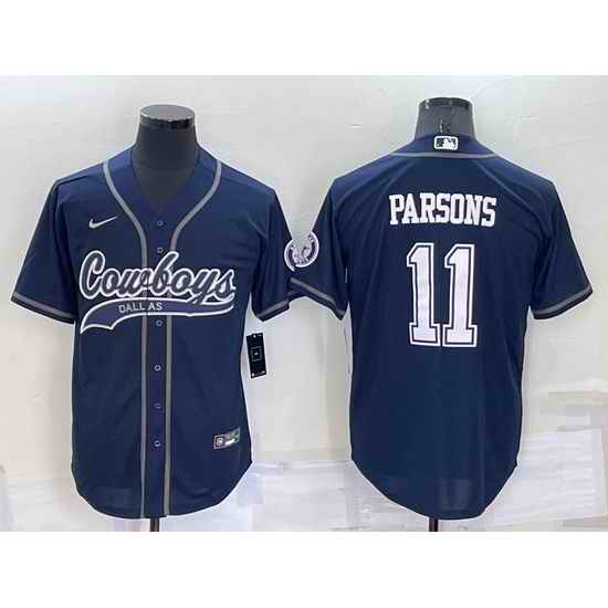 Men Dallas Cowboys #11 Micah Parsons Navy Cool Base Stitched Baseball Jersey->detroit lions->NFL Jersey