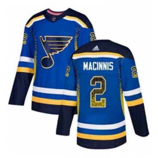 Mens Adidas St Louis Blues #2 Al Macinnis Authentic Blue Drift Fashion NHL Jersey->st.louis blues->NHL Jersey