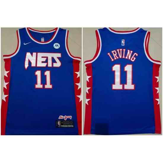 Men Brooklyn Nets #11 Kyrie Irving Blue Stitched Basketball Jersey->chicago bulls->NBA Jersey