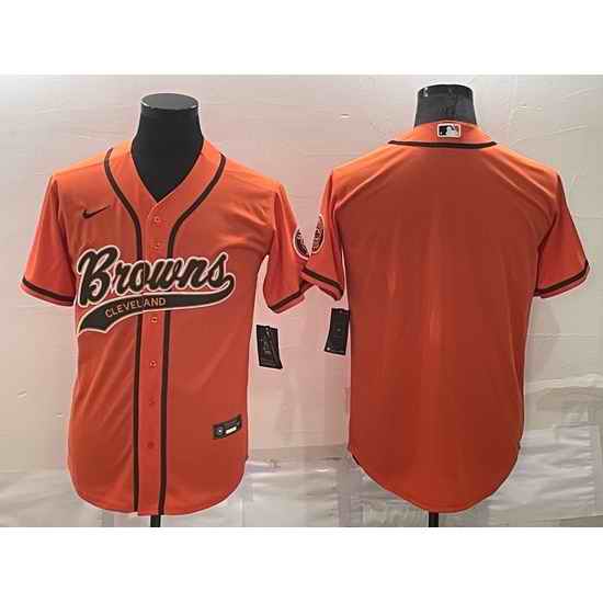 Men Cleveland Browns Blank Orange Stitched Jersey->cleveland browns->NFL Jersey