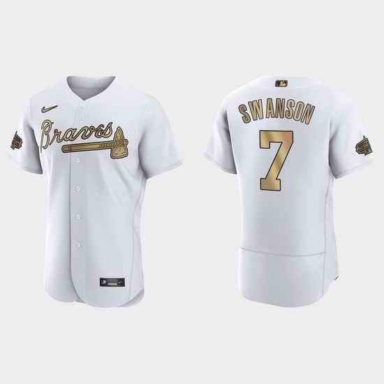 Men Dansby Swanson Atlanta Braves 2022 Mlb All Star Game Authentic White Jersey->2022 all star->MLB Jersey