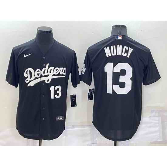 Men Los Angeles Dodgers #13 Max Muncy Black Cool Base Stitched Baseball Jerseyy->los angeles dodgers->MLB Jersey