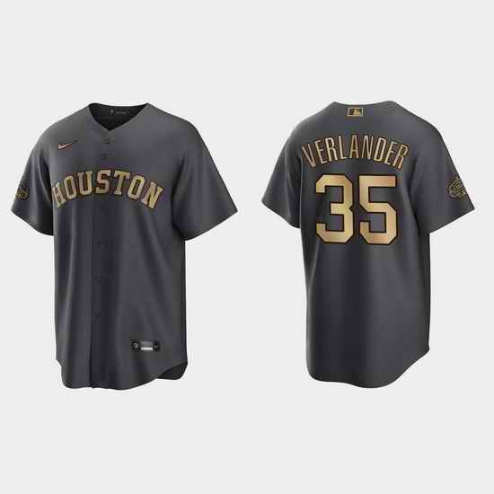 Men Justin Verlander Houston Astros 2022 Mlb All Star Game Charcoal  Jersey->2022 all star->MLB Jersey