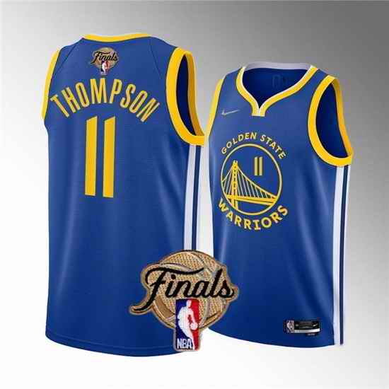 Men Golden State Warriors #11 Klay Thompson 2022 Royal NBA Finals Stitched Jersey->golden state warriors->NBA Jersey