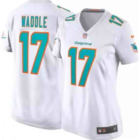 Women's Miami Dolphins #17 Jaylen Waddle White Vapor Untouchable Stitched Jersey->los angeles chargers->NFL Jersey