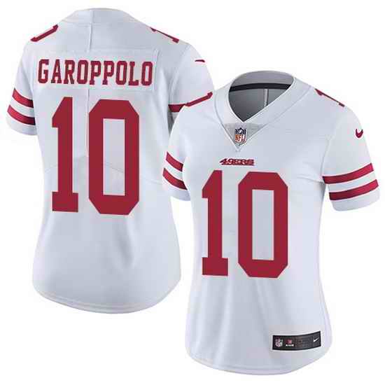 Women Nike San Francisco 49ers Jimmy Garoppolo #10 White Vapor Untouchable Limited NFL Jersey->women nfl jersey->Women Jersey