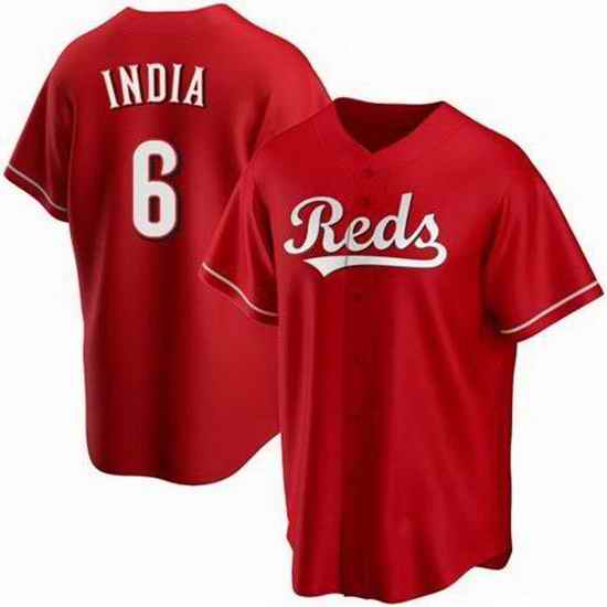 Men Cincinnati Reds #6 Jonathan India Red Cool Base Stitched Jersey->women mlb jersey->Women Jersey