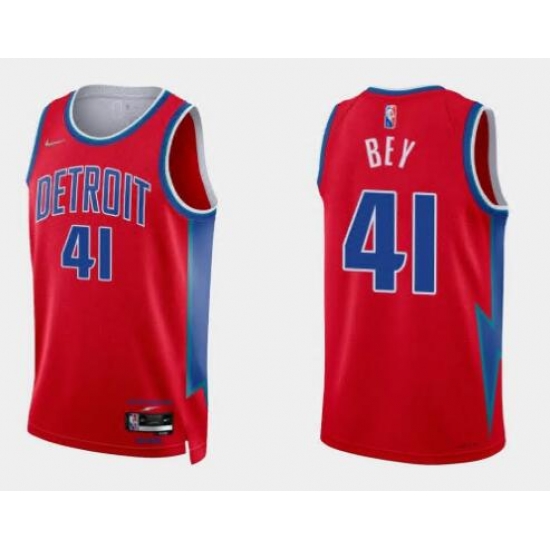 Men Nike Detroit Pistons 41 Saddiq Bey Red NBA Swingman 2020 #21 City Edition Jersey->memphis grizzlies->NBA Jersey