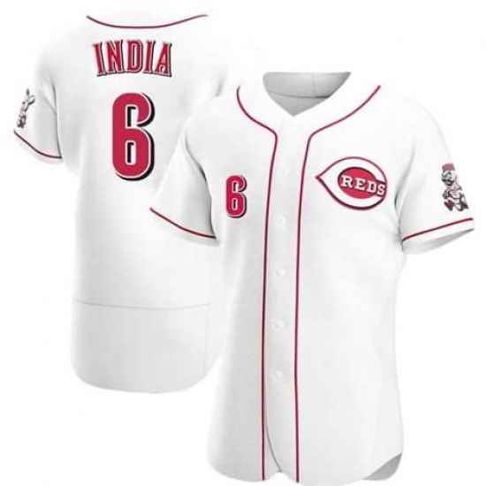 Men Cincinnati Reds #6 Jonathan India White Flex Base Stitched Jersey->chicago white sox->MLB Jersey