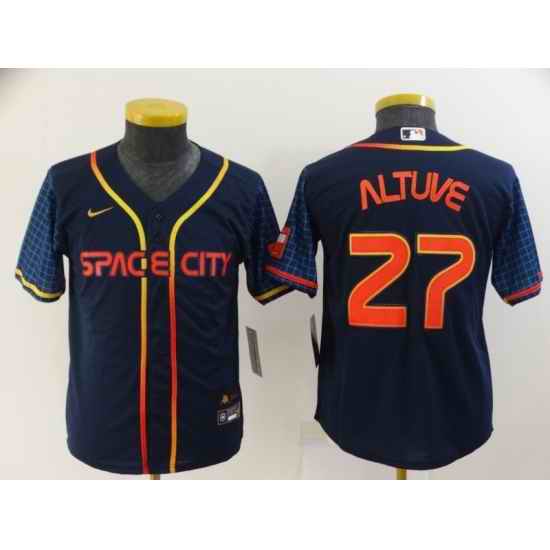 Youth Toddler Houston Astros #27 Jose Altuve Nike Navy 2022 City Connect Player Jersey->youth mlb jersey->Youth Jersey