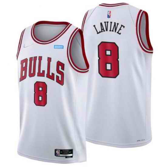Men Chicago Bulls #8 Zach LaVine 75th Anniversary White Swingman Stitched Basketball Jersey->chicago bulls->NBA Jersey
