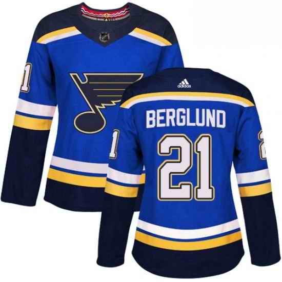 Womens Adidas St Louis Blues #21 Patrik Berglund Premier Royal Blue Home NHL Jersey->women nhl jersey->Women Jersey