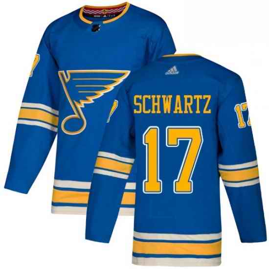 Mens Adidas St Louis Blues #17 Jaden Schwartz Blue Alternate Authentic Stitched NHL Jersey->st.louis blues->NHL Jersey