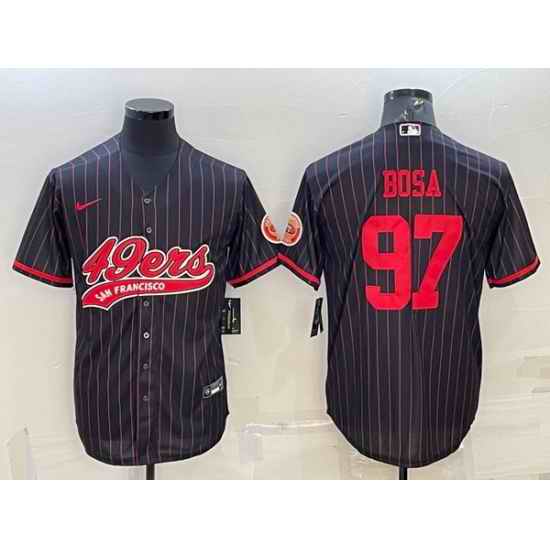 Men San Francisco 49ers #97 Nick Bosa Black Cool Base Stitched Baseball Jersey->san francisco 49ers->NFL Jersey