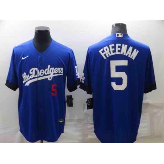 Men's Los Angeles Dodgers #5 Freddie Freeman Royal City Connect Flex Base Stitched Jersey->los angeles dodgers->MLB Jersey