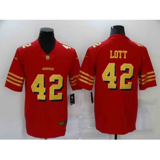 Men's San Francisco 49ers #42 Ronnie Lott Red Gold Untouchable Limited Jersey->san francisco 49ers->NFL Jersey