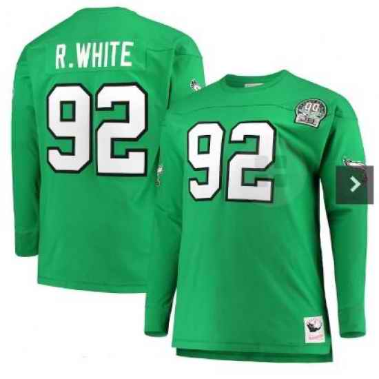 Men Philadelphia Eagles #92 Reggie White Limited Light Green Long Sleeve NFL Jersey->san francisco 49ers->NFL Jersey