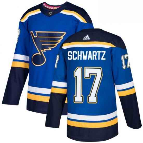 Mens Adidas St Louis Blues #17 Jaden Schwartz Authentic Royal Blue Home NHL Jersey->st.louis blues->NHL Jersey