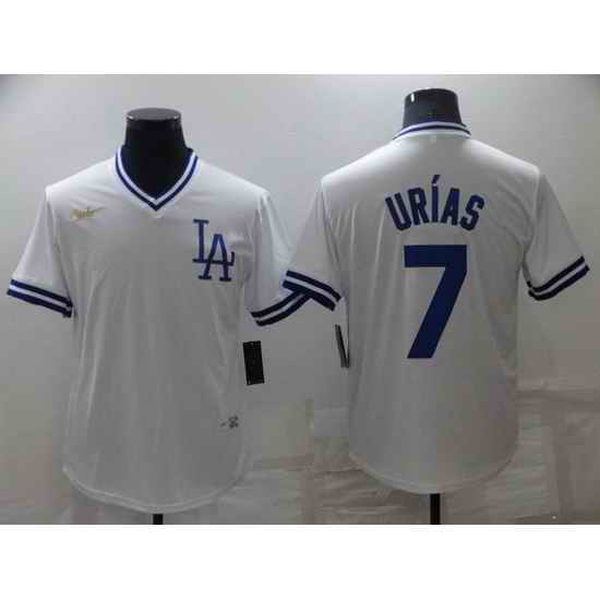 Men Los Angeles Dodgers #7 Julio Urias White Stitched Baseball jersey->los angeles dodgers->MLB Jersey